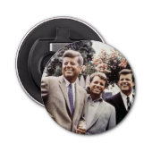 Kennedy Brothers, President John, Robert & Ted Button Flesopener (Voorkant)