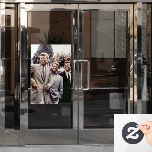 Kennedy Brothers, President John, Robert & Ted Raamsticker (Kantoordeur)