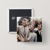 Kennedy Brothers, President John, Robert & Ted Vierkante Button 5,1 Cm (Voorkant /achterkant)