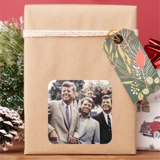 Kennedy Brothers, President John, Robert & Ted Vierkante Sticker (Feestdagen)