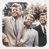 Kennedy Brothers, President John, Robert & Ted Vierkante Sticker (Voorkant)