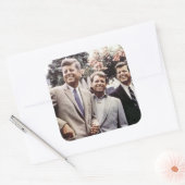 Kennedy Brothers, President John, Robert & Ted Vierkante Sticker (Envelop)