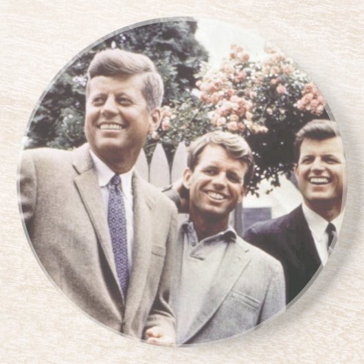 Kennedy Brothers, President John, Robert & Ted Zandsteen Onderzetter (Voorkant)