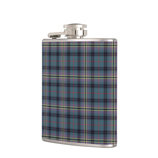 Kennedy Clan Ancient Tartan Blauwgroen Blauw Plaid Heupfles (Links)