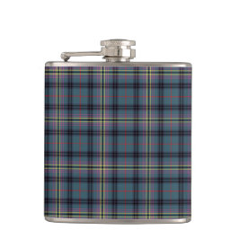 Kennedy Clan Ancient Tartan Blauwgroen Blauw Plaid Heupfles