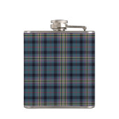 Kennedy Clan Ancient Tartan Blauwgroen Blauw Plaid Heupfles (Achterkant)