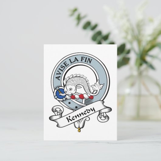 Kennedy Clan Badge Briefkaart (Staand voorkant)