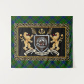 Kennedy Clan Badge & Motto w/Lions Wandkleed (Voorkant (horizontaal))