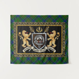 Kennedy Clan Badge & Motto w/Lions Wandkleed
