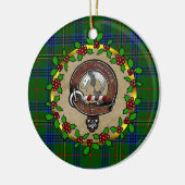 Kennedy Clan Badge & Tartan Gepersonaliseerde Kers Keramisch Ornament (Links)