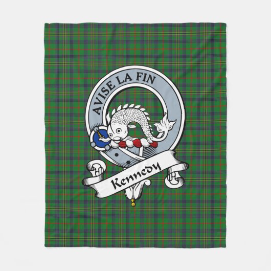 Kennedy Clan Badge Tartan Pset Fleece Deken (Voorkant)