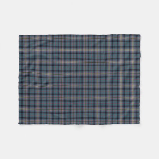 Kennedy Clan Blauwgroen en Zwart Oud Tartan Fleece Deken (Voorkant (Horizontaal))