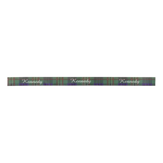Kennedy clan Pset Scottish tartan Satijnen Lint (Voorkant)