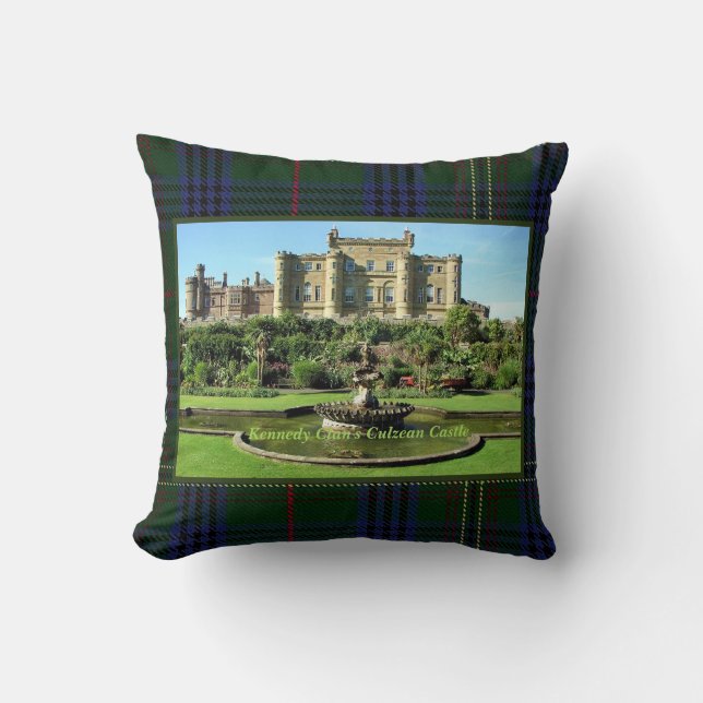 Kennedy Clan's Culzean Castle Tartan Sierkussen (Voorkant)
