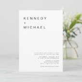 KENNEDY Classic Modern Minimalist Photo Wedding Kaart (Staand voorkant)