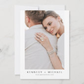 KENNEDY Classic Modern Minimalist Photo Wedding Kaart (Achterkant)