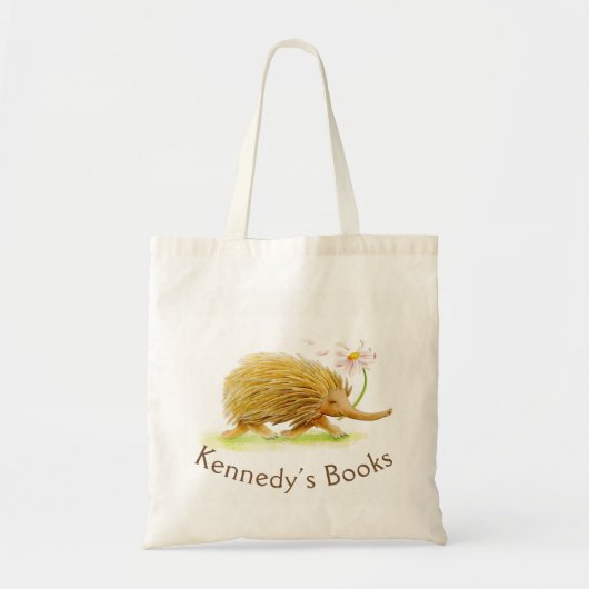 Kennedy Echidna grillige kunst naam bibliotheek ta Tote Bag (Voorkant)