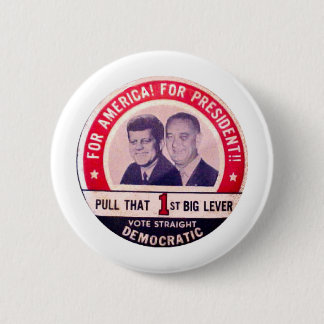 Kennedy en Johnson Campaign Ronde Button 5,7 Cm