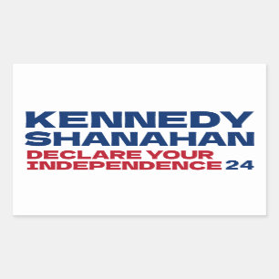 Kennedy en Shanahan 2024 Slogan Pin Button Rechthoekige Sticker