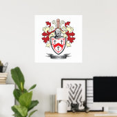 Kennedy Family Crest Coat of Arms Poster (Thuiskantoor)