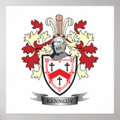 Kennedy Family Crest Coat of Arms Poster (Voorkant)