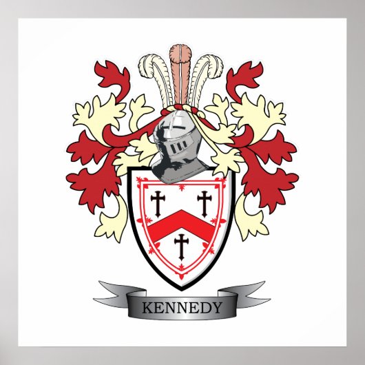 Kennedy Family Crest Coat of Arms Poster (Voorkant)