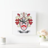 Kennedy Family Crest Coat of Arms Vierkante Klok (Huis)