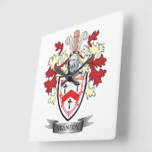 Kennedy Family Crest Coat of Arms Vierkante Klok (Hoek)