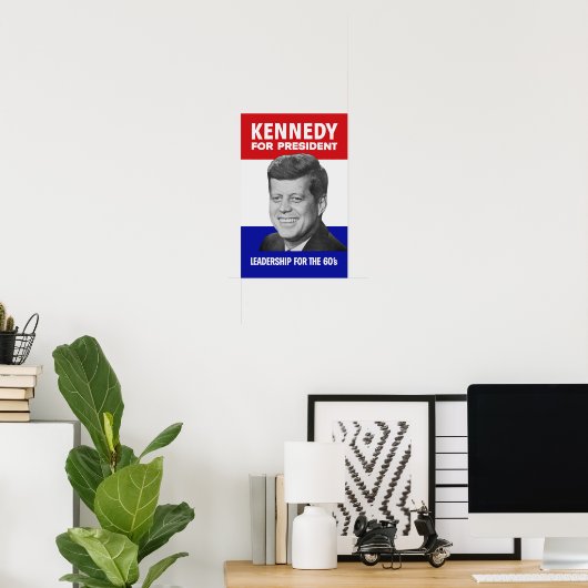 Kennedy For President 1960 Poster (Thuiskantoor)