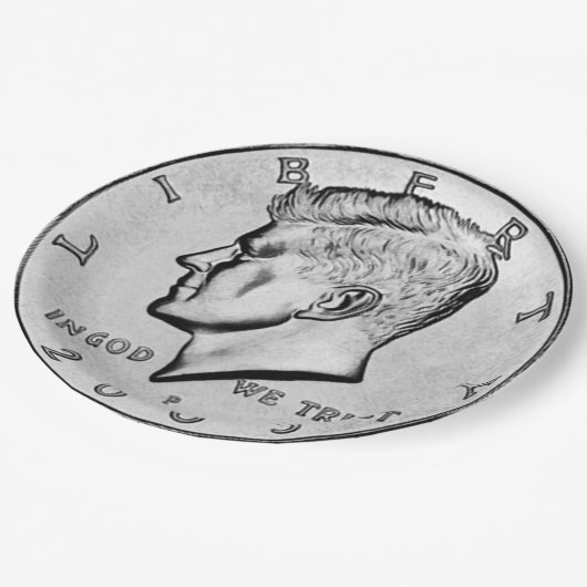 Kennedy Half Dollar Papieren Bordje (Gekanteld)