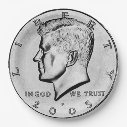 Kennedy Half Dollar Papieren Bordje (Voorkant)