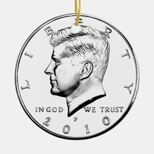 KENNEDY HALVE DOLLAR KERAMISCH ORNAMENT (Voorkant)