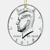 KENNEDY HALVE DOLLAR KERAMISCH ORNAMENT (Links)