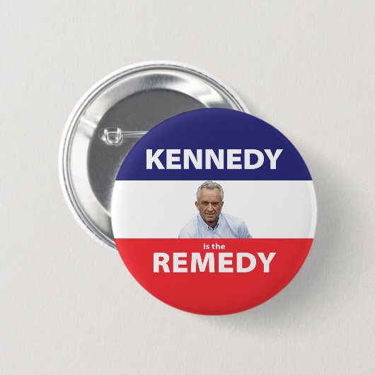 Kennedy is de Remedy-knop Ronde Button 5,7 Cm (Voorkant /achterkant)