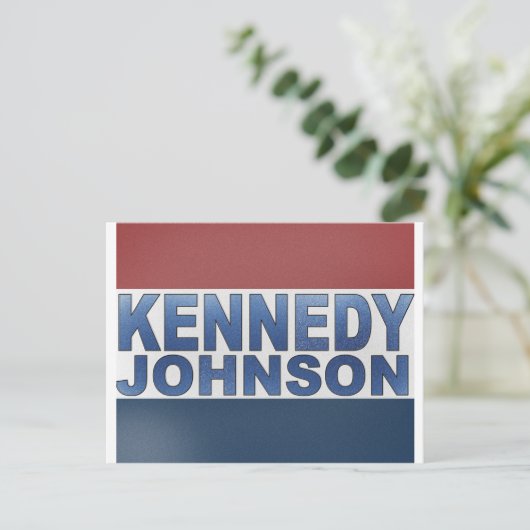 Kennedy Johnson Campaign Briefkaart (Staand voorkant)