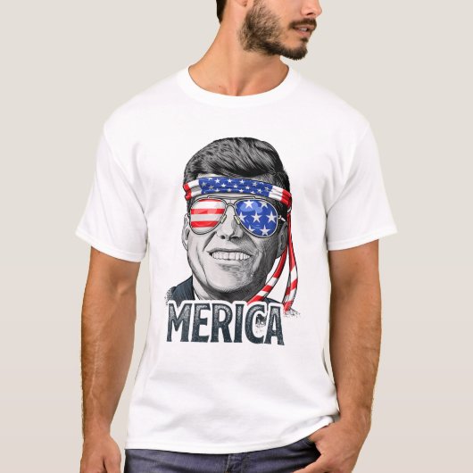 Kennedy Merica 4Th Of July President JFK Men Ameri T-shirt (Voorkant)