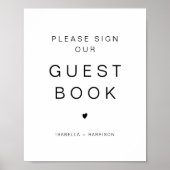 KENNEDY-minimalistisch teken Ons Guestbook-huwelij Poster (Voorkant)