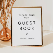KENNEDY-minimalistisch teken Ons Guestbook-huwelij