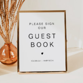KENNEDY-minimalistisch teken Ons Guestbook-huwelij Poster