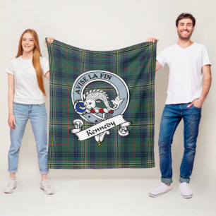 Kennedy Modern Clan Badge Tartan Pset Fleece Deken