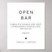 KENNEDY Modern Minimalist Open Bar Drink Poster (Voorkant)