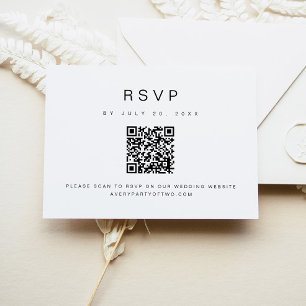 KENNEDY Modern Minimalist QR Code Weddenschap RSVP Kaart