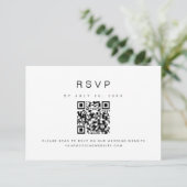 KENNEDY Modern Minimalist QR Code Weddenschap RSVP Kaart (Staand voorkant)