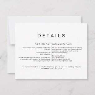 KENNEDY Modern Minimalist Wedding Details Kaart