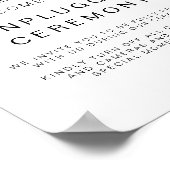 KENNEDY Modern Unplugged Ceremony Weddenschap Poster (Hoek)