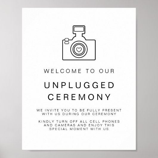 KENNEDY Modern Unplugged Ceremony Weddenschap Poster (Voorkant)