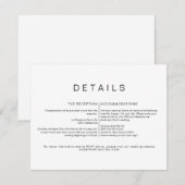 KENNEDY Moderne Minimalistische Huwelijksdetailkaa Kaart (Voorkant / Achterkant)
