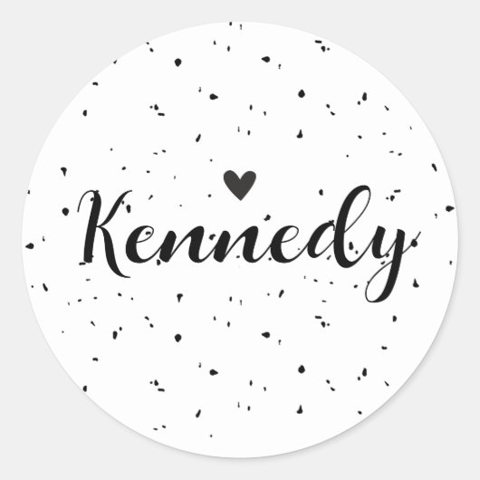 Kennedy Name Sticker Minimal Modern Heart Specized (Voorkant)