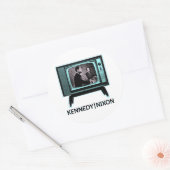 Kennedy Nixon 1960 TV-debat Ronde Sticker (Envelop)