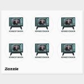 Kennedy Nixon 1960 TV-debat Ronde Sticker (Vel)